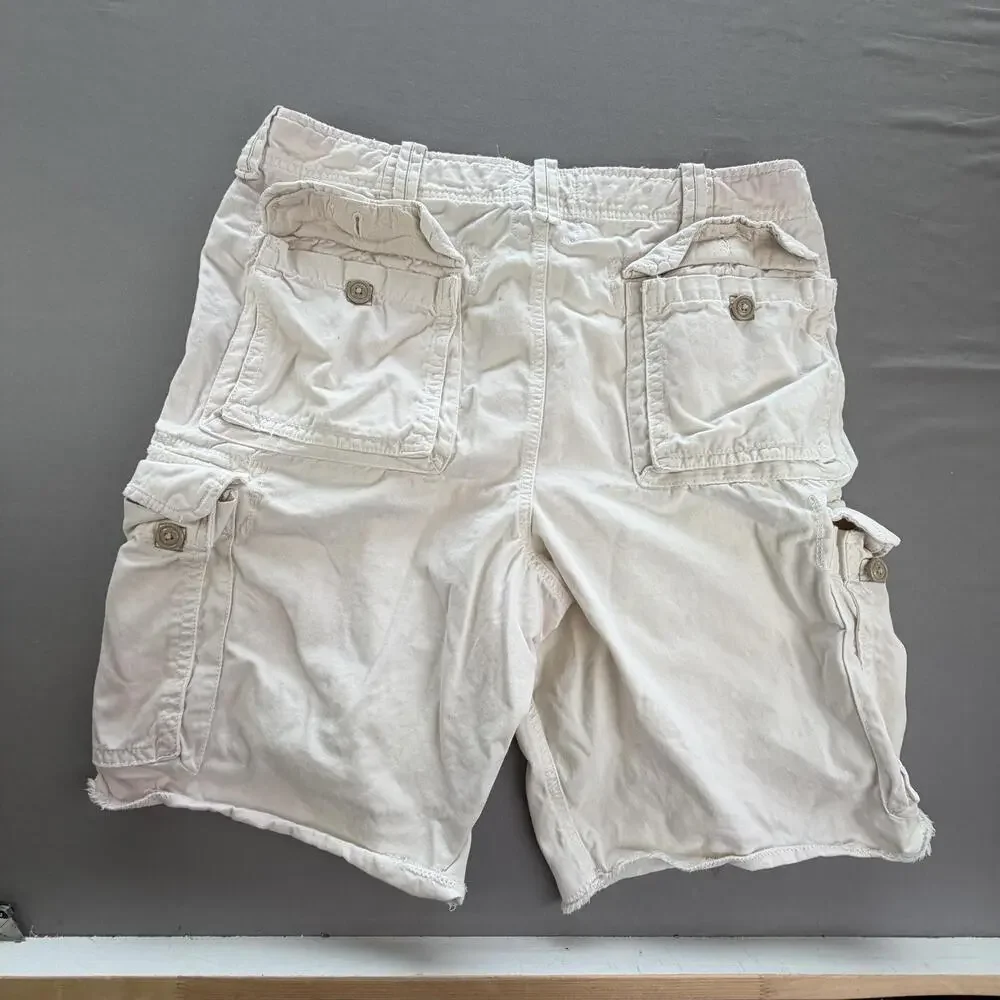 American Eagle Outfitters Cargo Shorts Mens 38 Beige 11 Inseam Longer Length